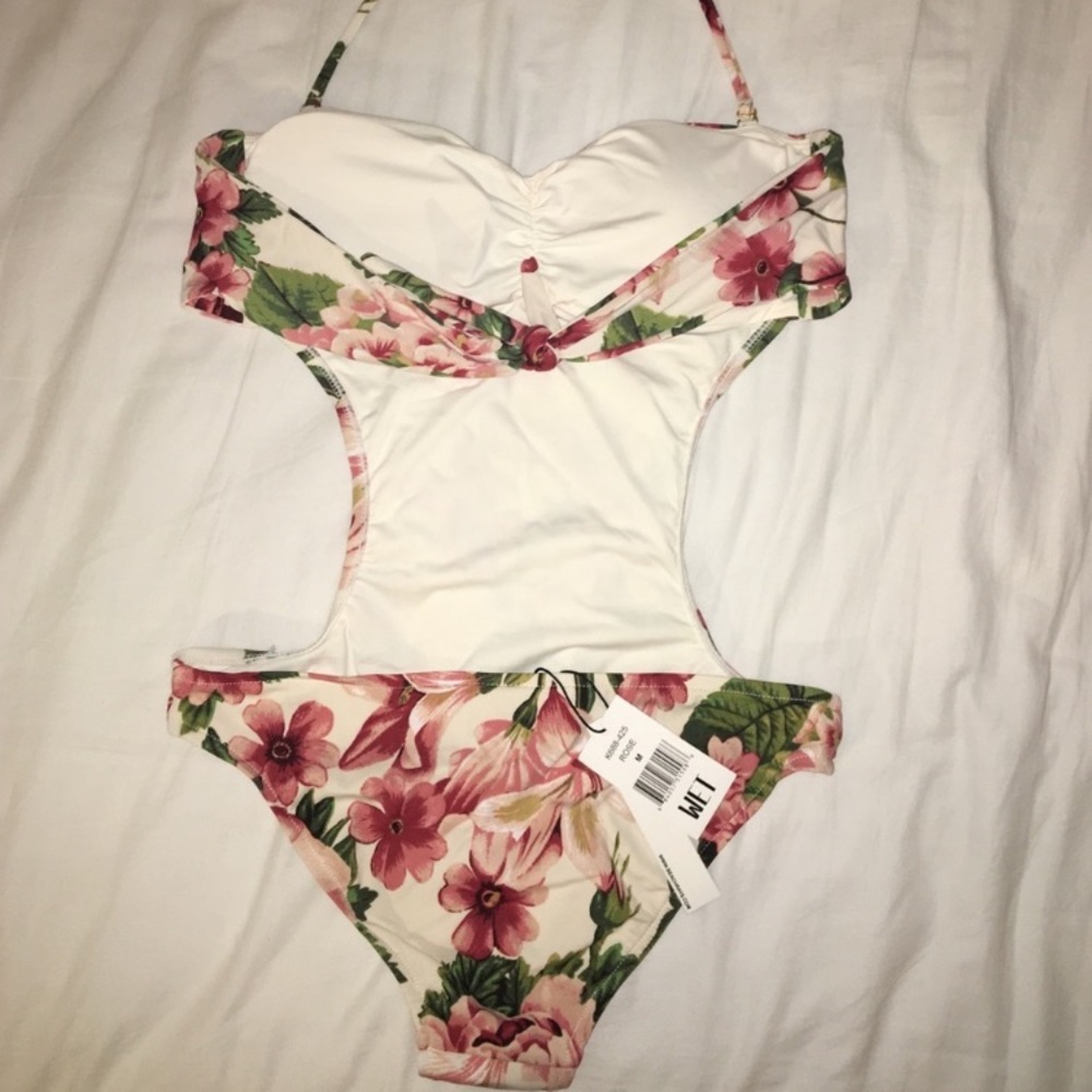 Pink Floral one piece swimsuit - Picture 2 of 2